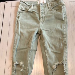 Free People Olive Skinny Jeans